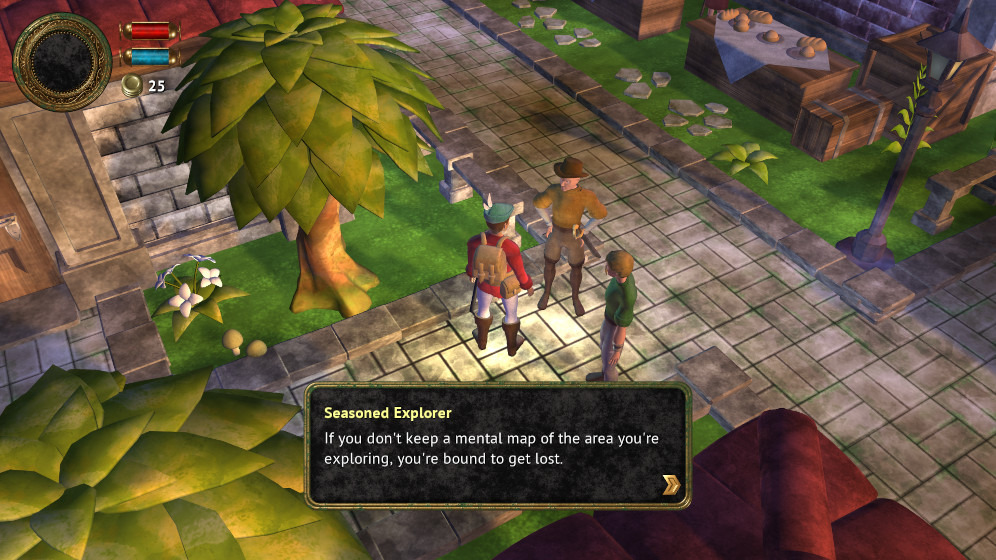 Interaction with a friendly character.